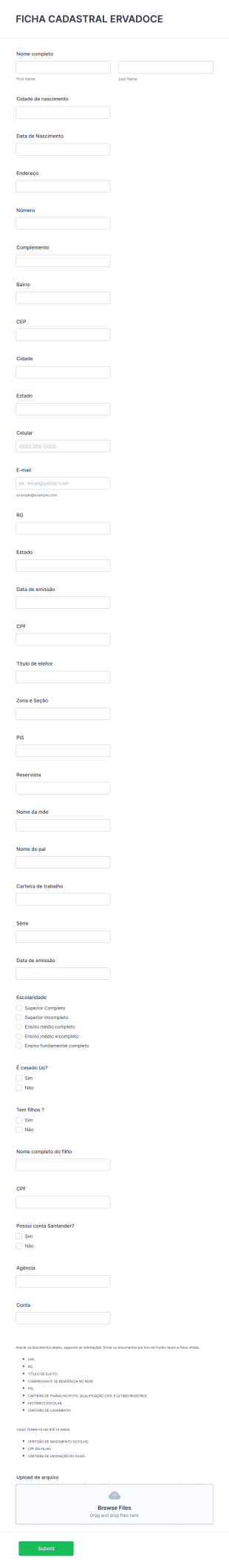 Cadastro De Colaboradores