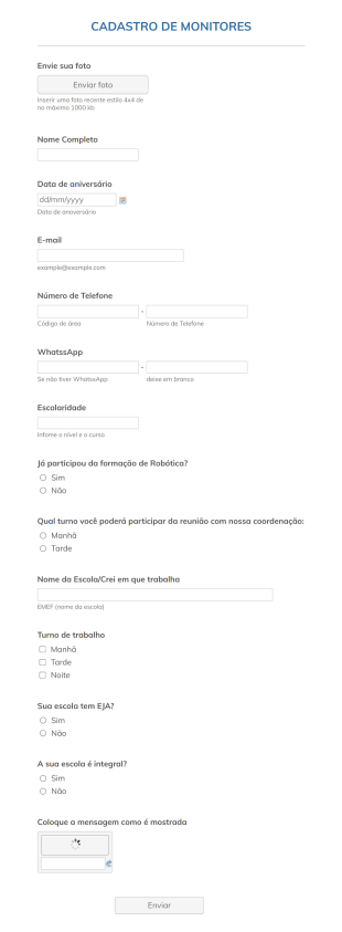 Cadastro De Monitores