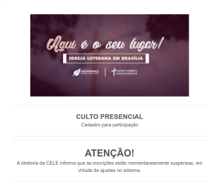 Cadastro De Participação Culto Presencial Form Template