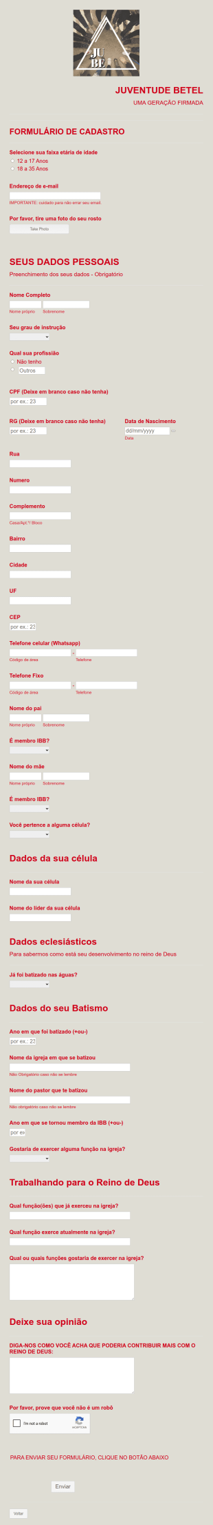 Cadastro Juventude