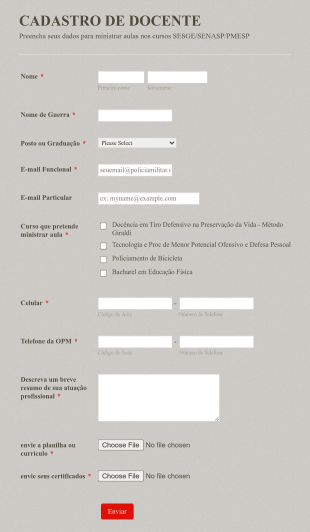 Cadastro Para Docentes Form Template