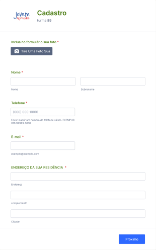 Cadastro Simples Jovens Aprendizes Form Template