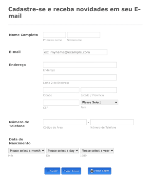 Cadastro Form Template