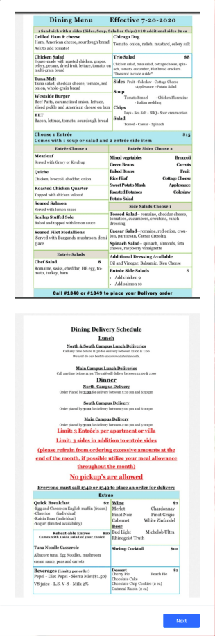 Cafe Test Form Template
