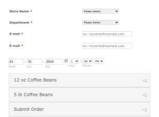 Caffe Ibis Coffee Orders Form Template
