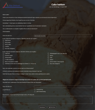 Cake Bakken Form Template