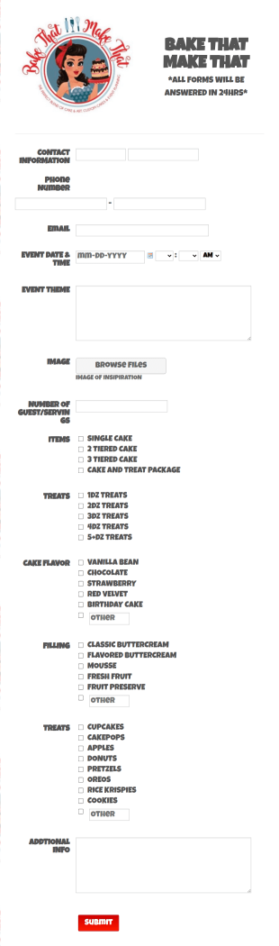Cake Form Template