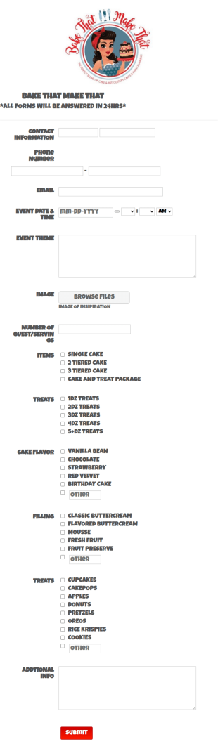 Cake Form Template