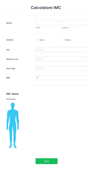Calcolatore IMC Form Template