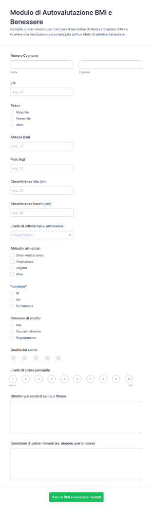 Calcolatore Indice Di Massa Corporea (IMC)