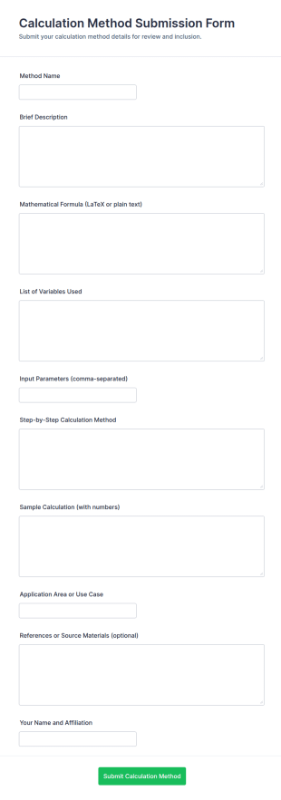 Calculation Method Submission Form Template