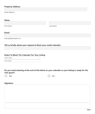 Calendar Update Request Form Template