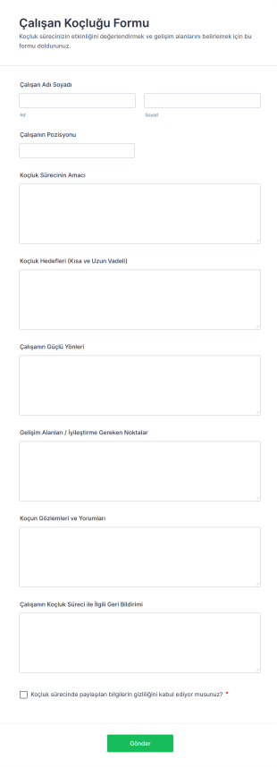 Çalışan Koçluğu Form Template