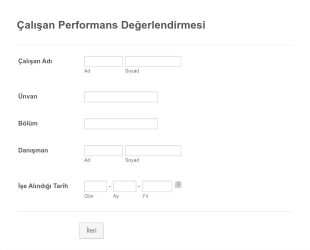 Çalışan Performans Değerlendirmesi Form Şablonu