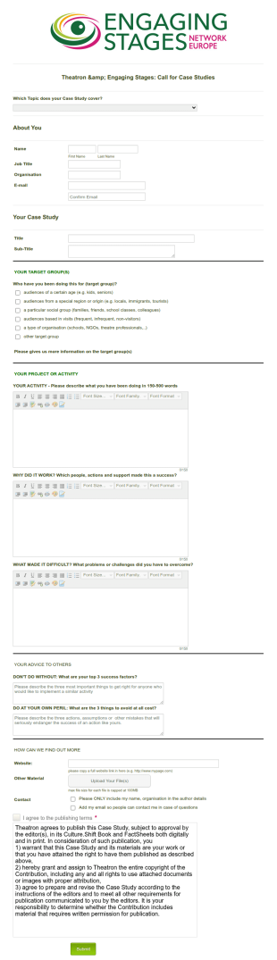Call For Case Studies Form Template