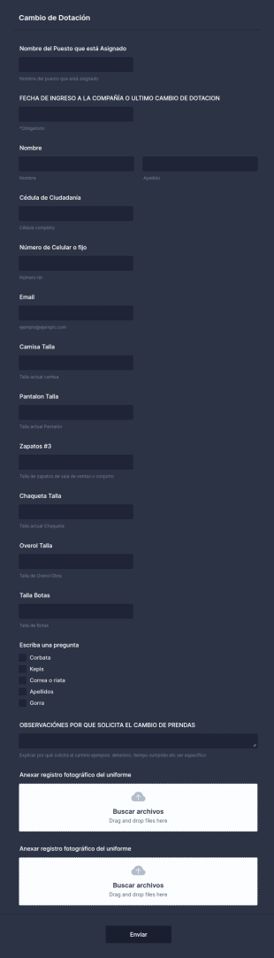 Cambio De Dotación