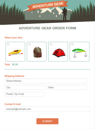 Camp Gear Order Form Template