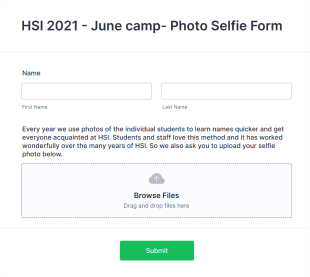 Camp Participant Selfie Collection Form Template