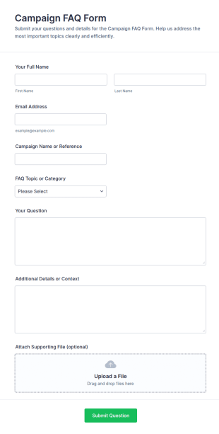 Campaign FAQ Form Template