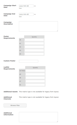 Campaign Material Request Form Template