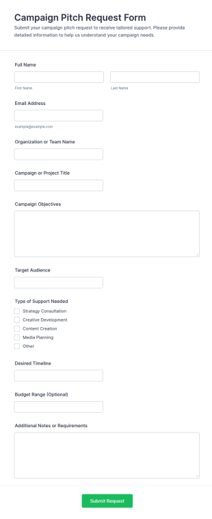 Campaign Pitch Request Form Template