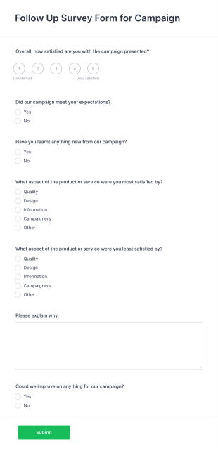 Campaign Survey Form Template