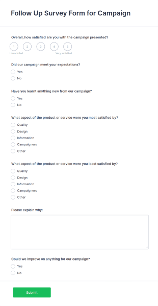Campaign Survey Form Template