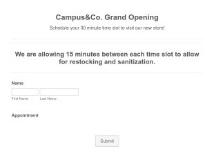 Meal Kits Appointment Form Template