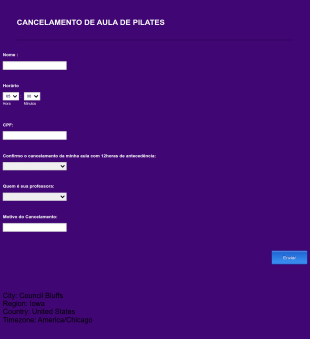 Cancelar Sua Aula Pilates Corpo E Movimento Form Template