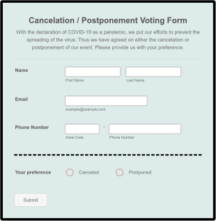 Cancellation Or Postponement Voting Form Template