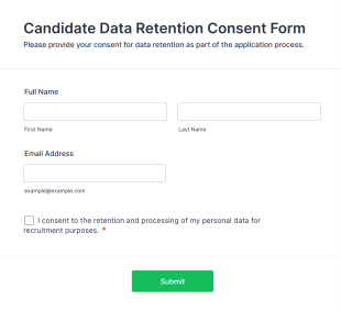 Candidate Data Retention Consent Form Template