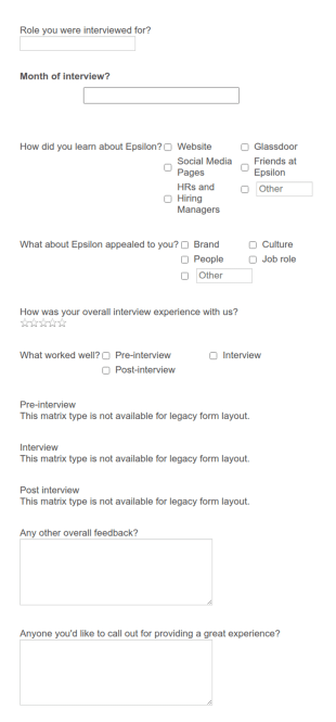 Candidate Experience Survey (Offered) Form Template