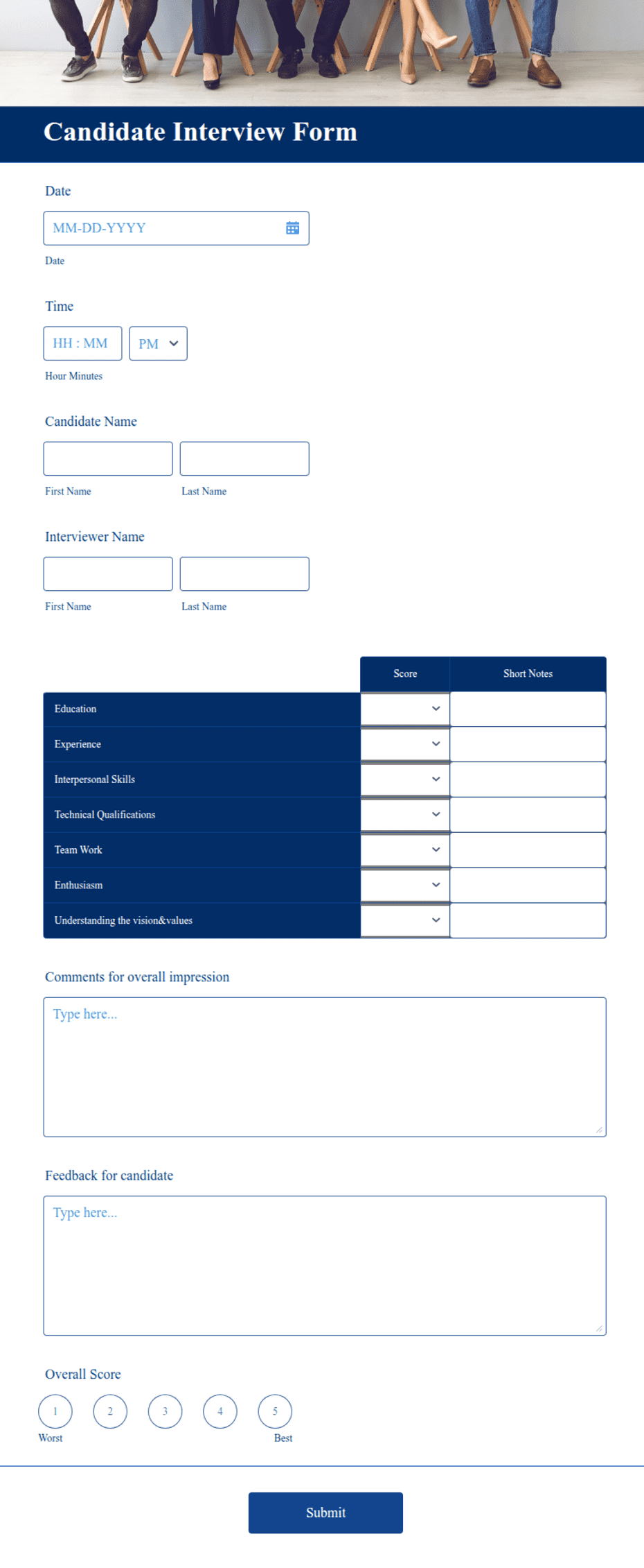 Candidate Interview Form Template | Jotform