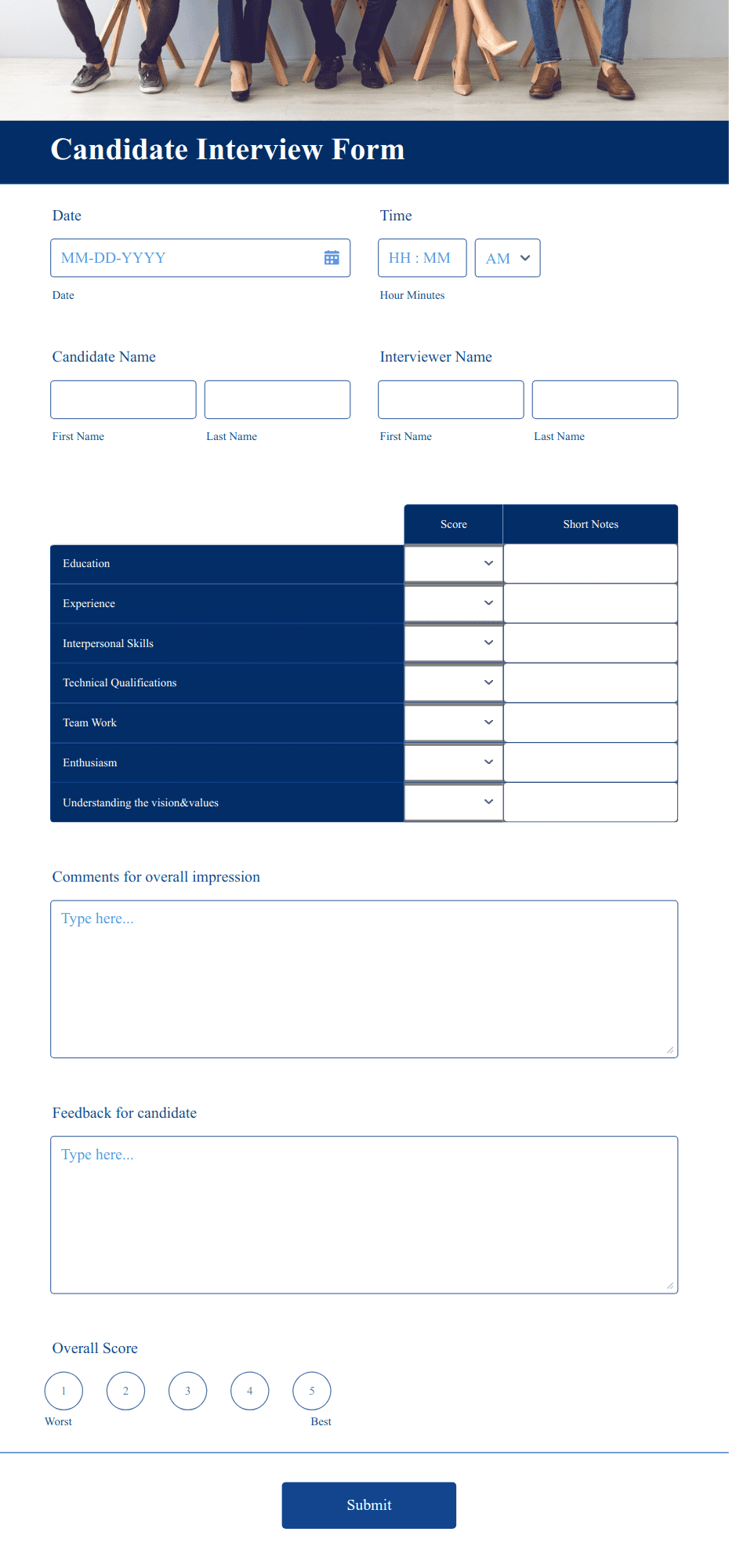 Candidate Interview Form Template | Jotform