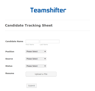 Candidate Tracking Form Template