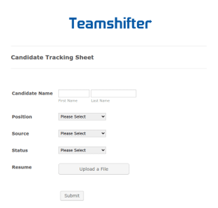 Candidate Tracking Form Template