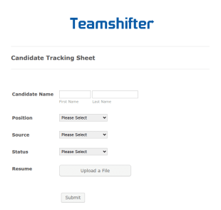 Candidate Tracking Form Template