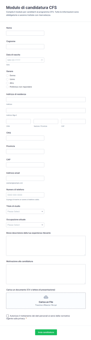 Candidatura Per Gestione Documenti