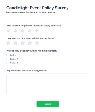 Candlelight Event Policy Survey Form Template