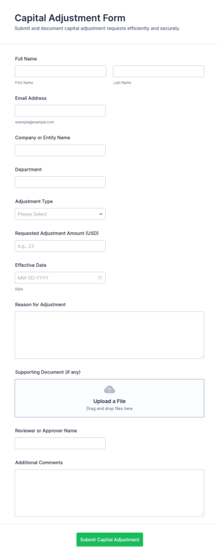 Capital Adjustment Form Template