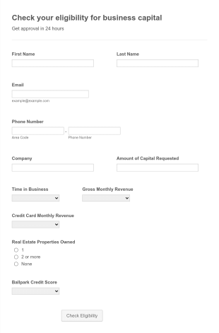 Capital Eligibility Form Template