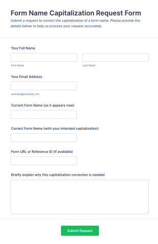 Capitalization Request Form Template
