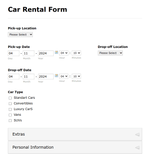 Car Rental Form Template