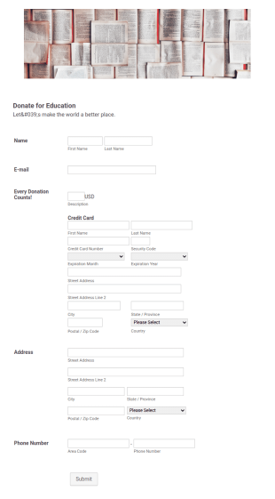 CardConnect Donate For Education Payment Form Template