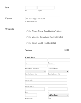 CardConnect Mobilya Sipariş Form Şablonu