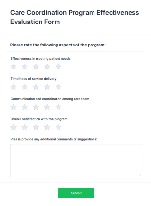 Care Coordination Program Effectiveness Evaluation Form Template