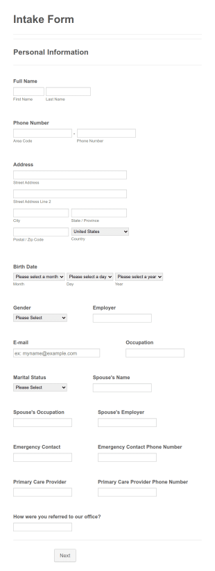 Care Provider Application Form Template