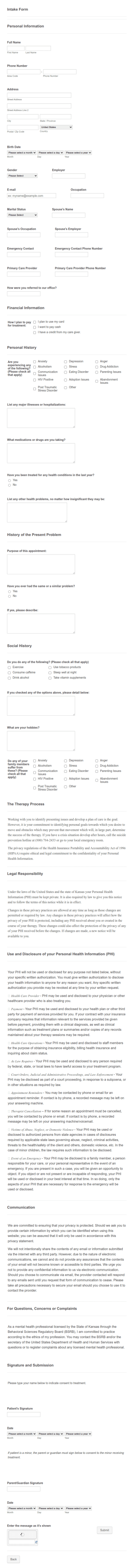 Care Provider Application Form Template