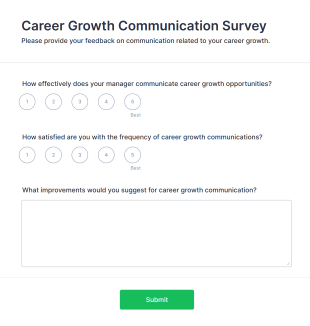 Career Growth Communication Survey Form Template