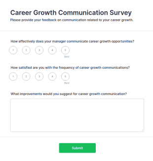 Career Growth Communication Survey Form Template